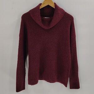Madison Grey Sweater Medium  Maroon Cowl Neck